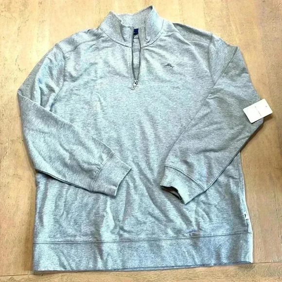NWT Tommy Bahama grey 3/4 zip size XL - Picture 1 of 6